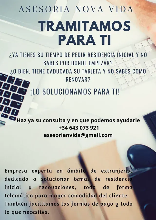 Un cartel que dice tramitamos para ti