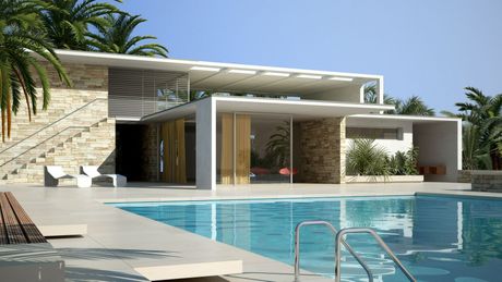 Piscine traditionnelle villa design