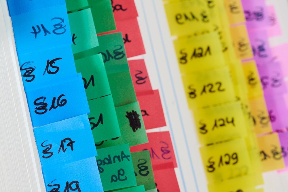 Ordner mit Markierungen