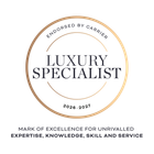 Luxury Specialist endorsement seal with gold and black text on a white background