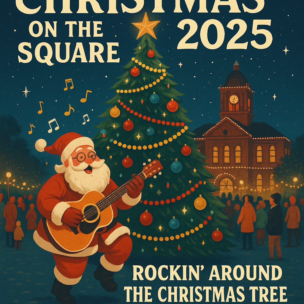 Santa plays guitar at