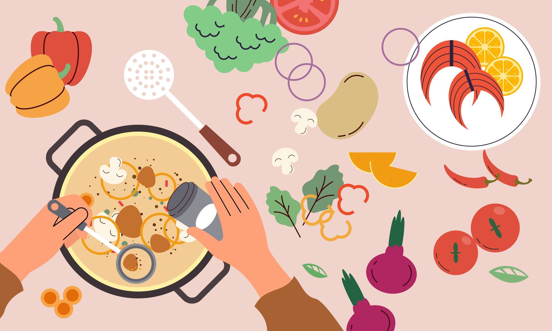Une personne en train de cuisiner