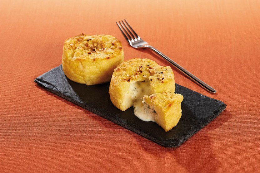 Écrasé de pommes de terre, cœur coulant au mascarpone