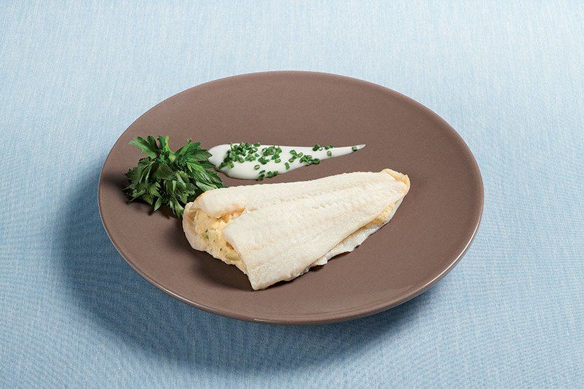 Filets de sole du nord, farcis aux écrevisses de Louisiane et St Jacques
