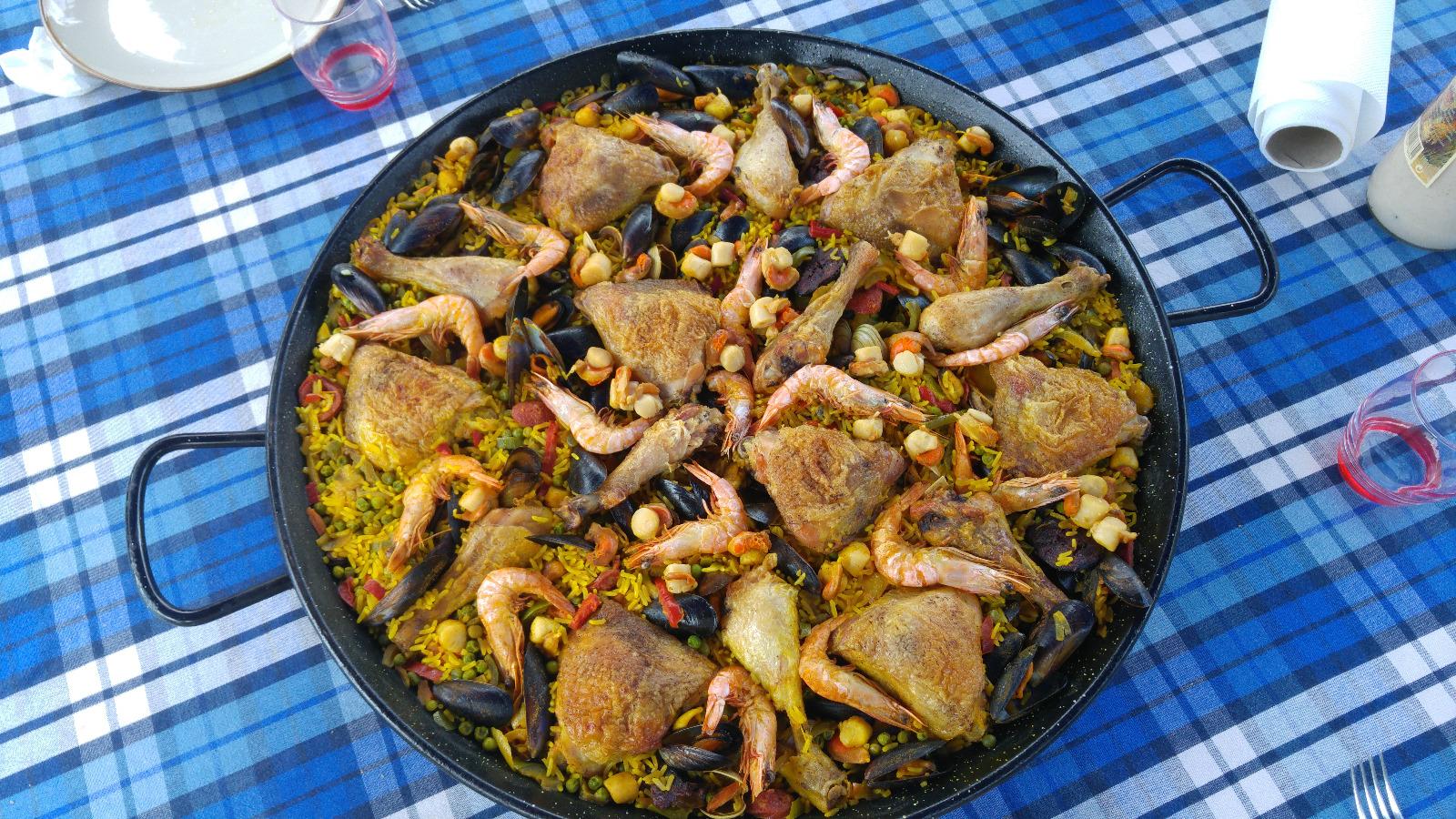 Paella saint-jacques et gambas