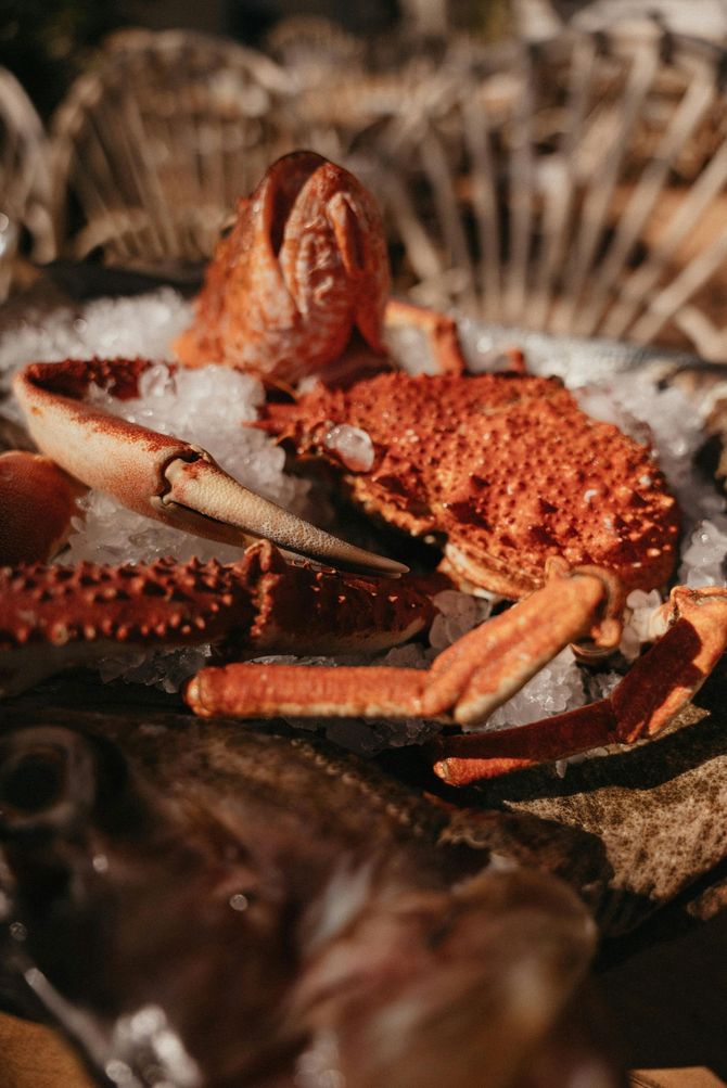 Des pattes de crabe cuites