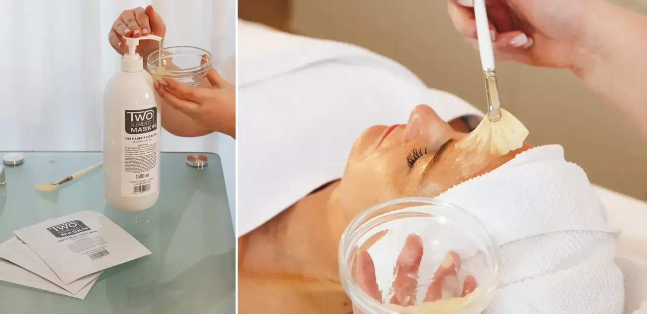 Eine Frau bekommt in einem Spa eine Gesichtsbehandlung.
