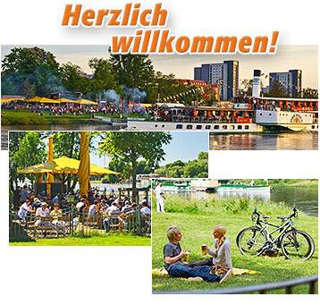 Fährgarten Collage Willkommen