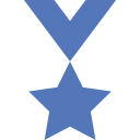 Pictogramme de médaille en forme d'étoile.