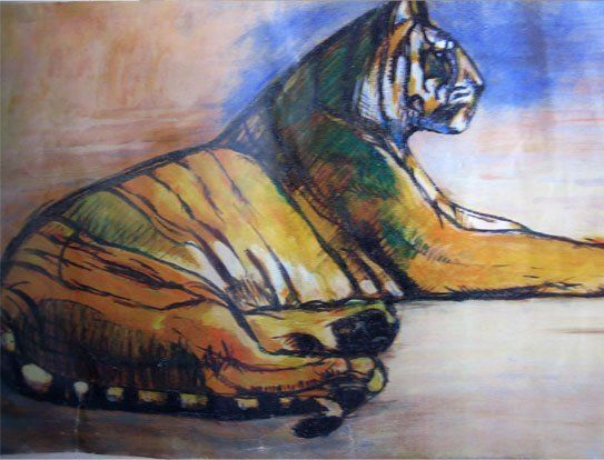 Dessin de tigre - peinture