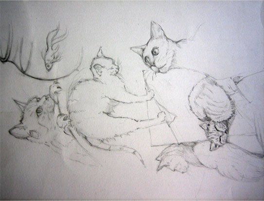 Étude de chat - stylo