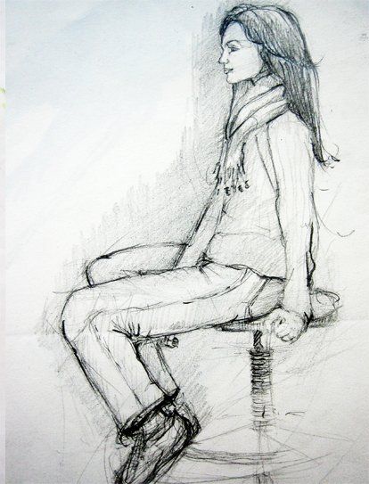 Modèle vivant - crayon