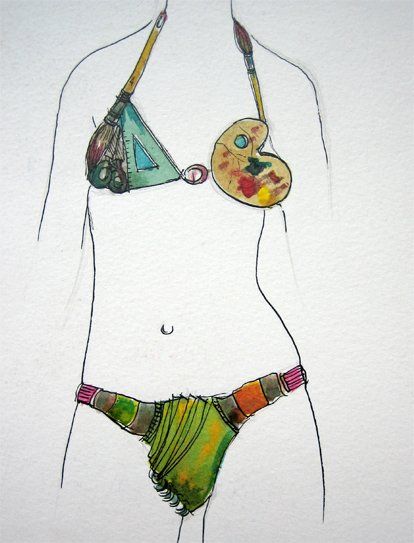 Design de vêtement - stylo et aquarelle