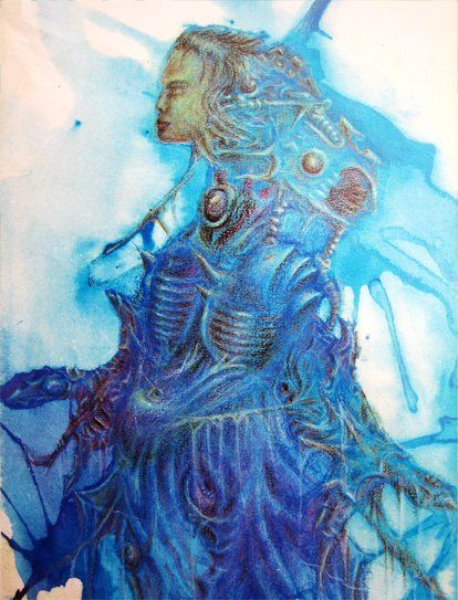 Dessin femme science fiction - pastels