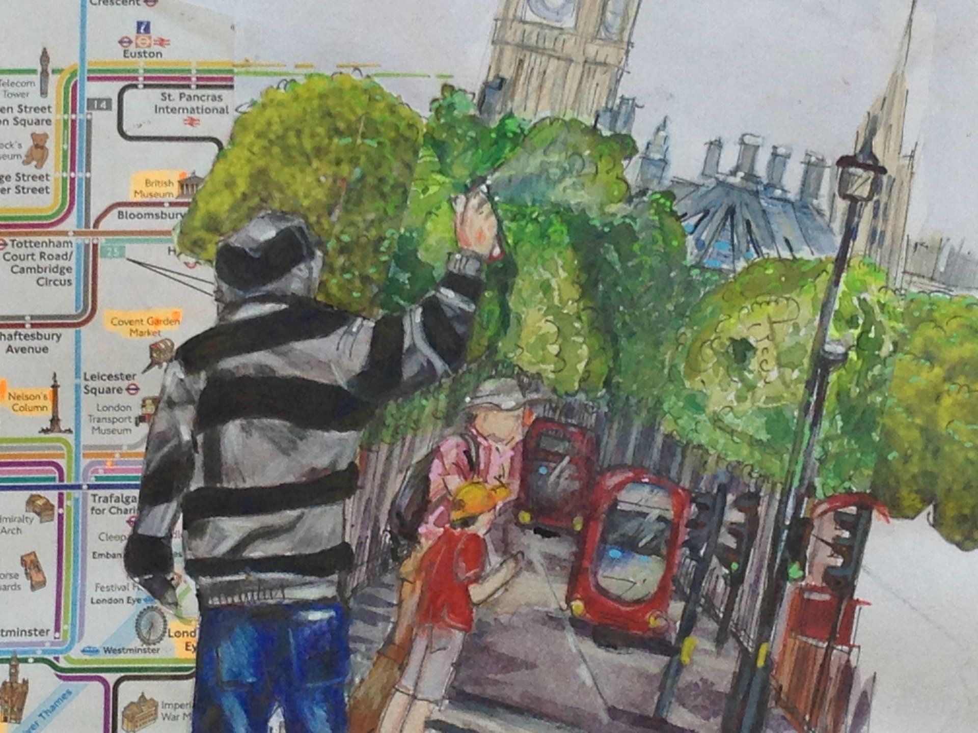 Étude observation - aquarelle