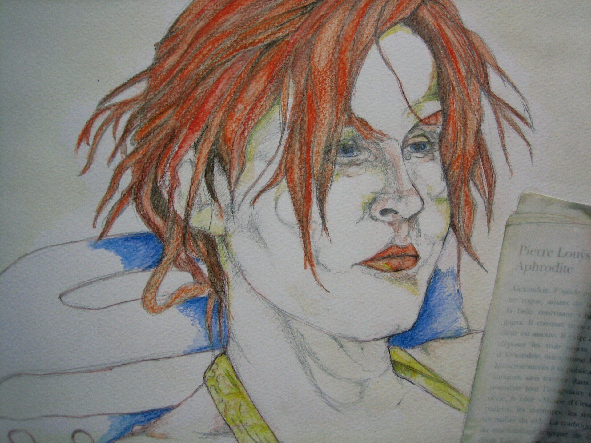 Étude portrait - crayon de couleur