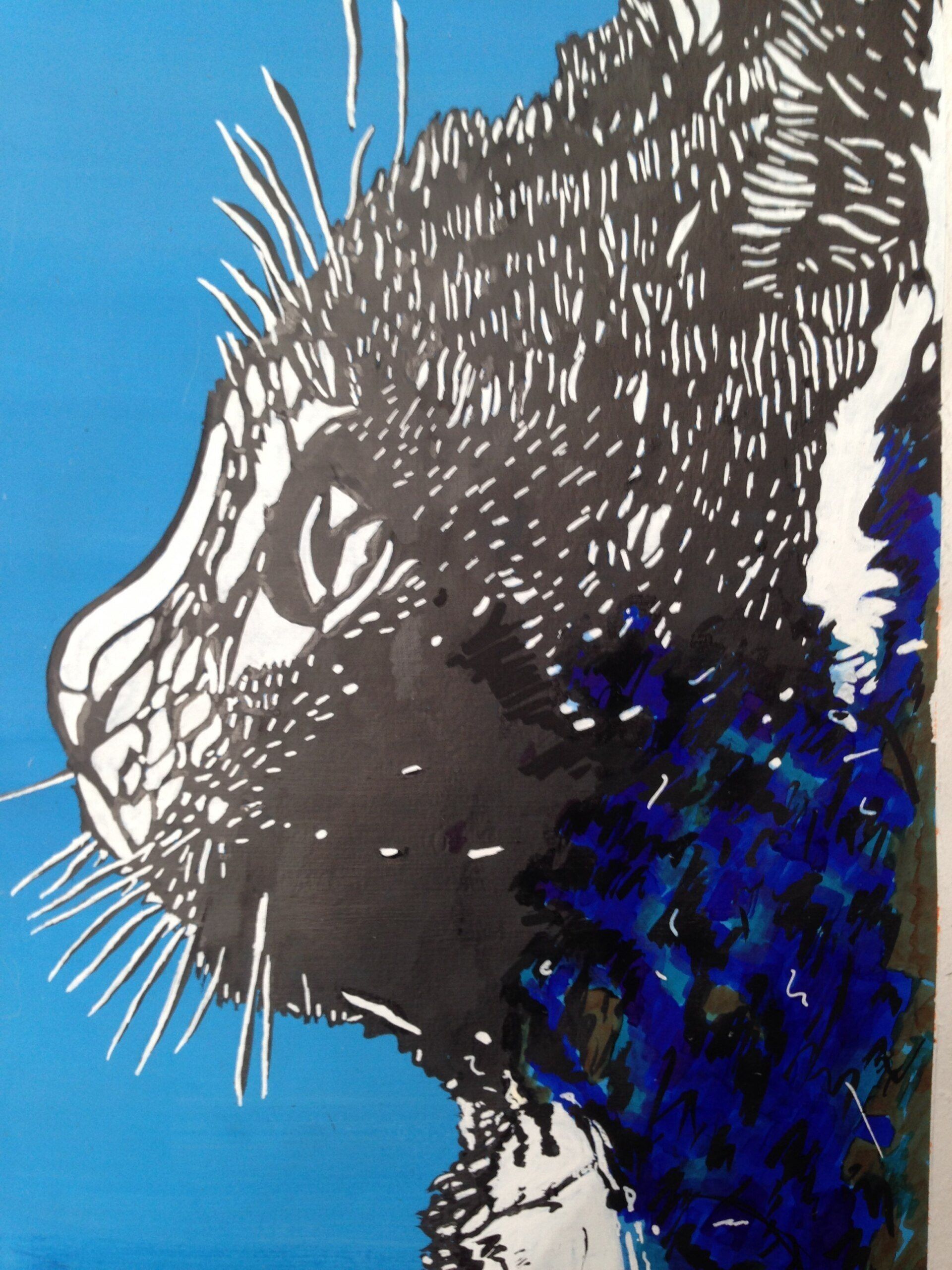 Chat - encre de chine