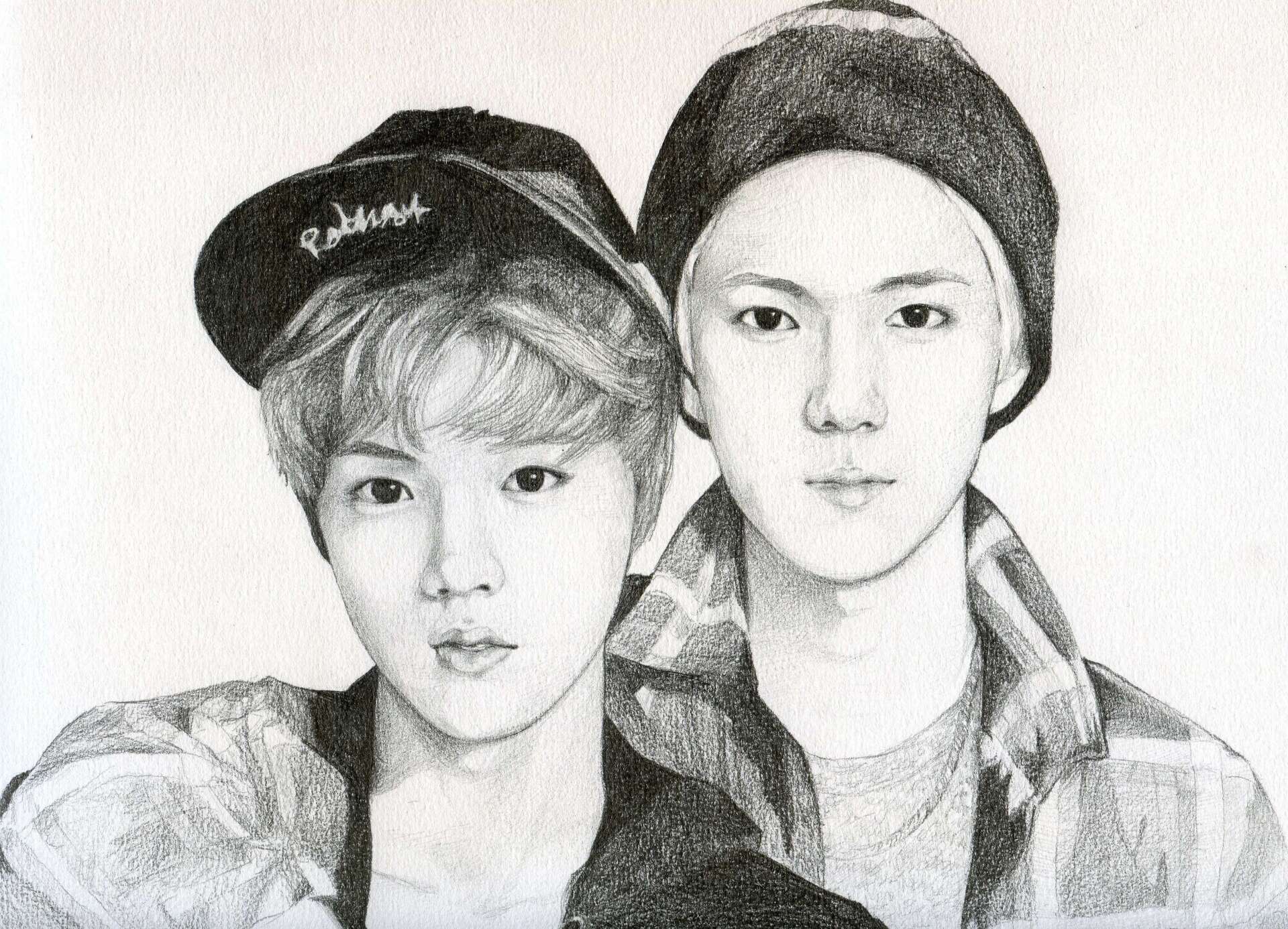 Double portrait - crayon