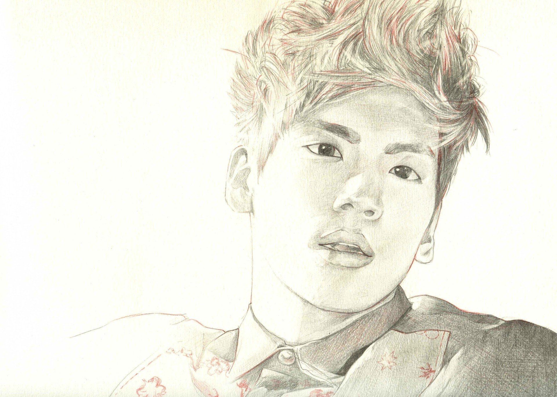 Etude portrait - crayon couleur