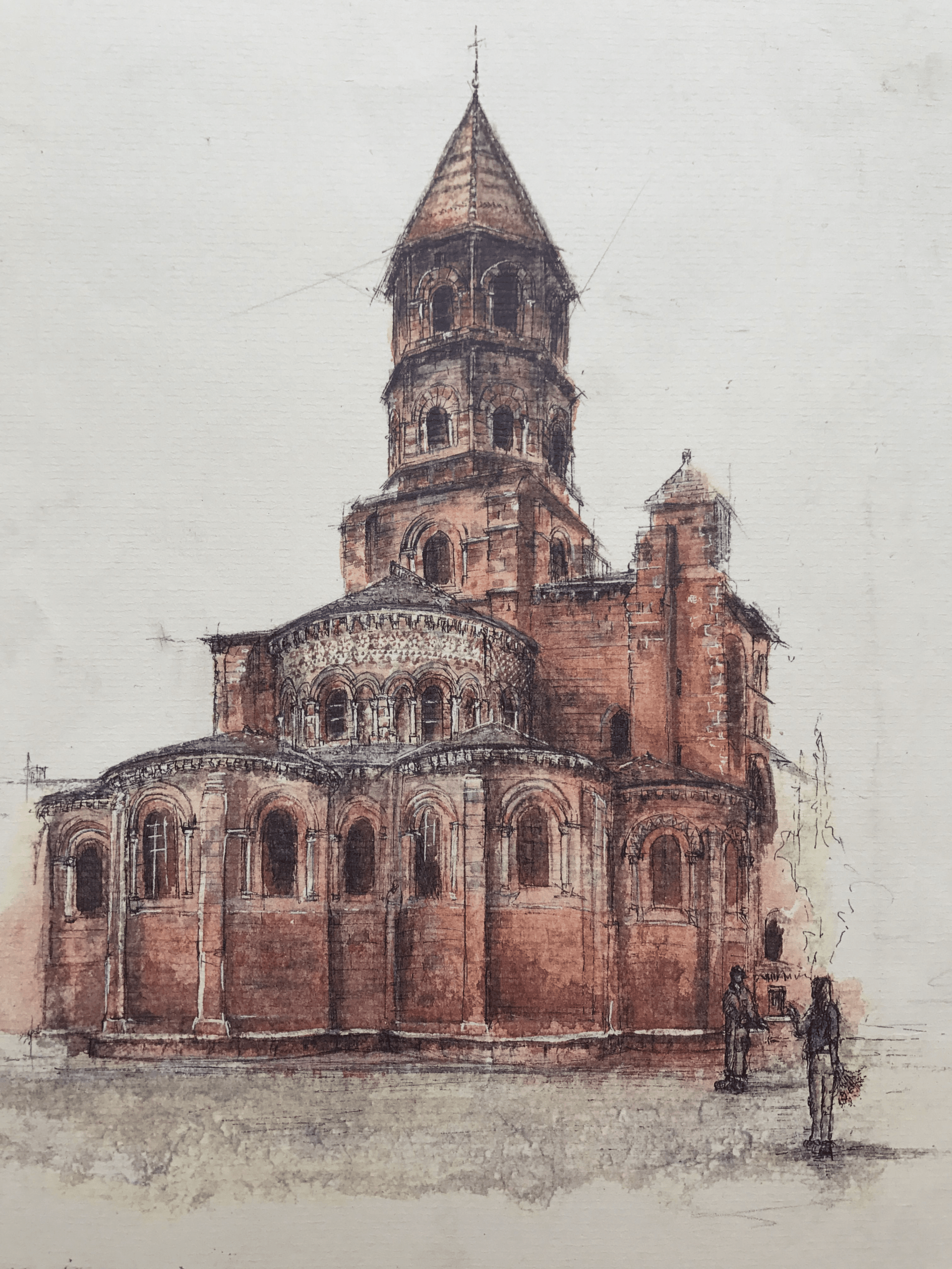 Une église avec des briques rouges