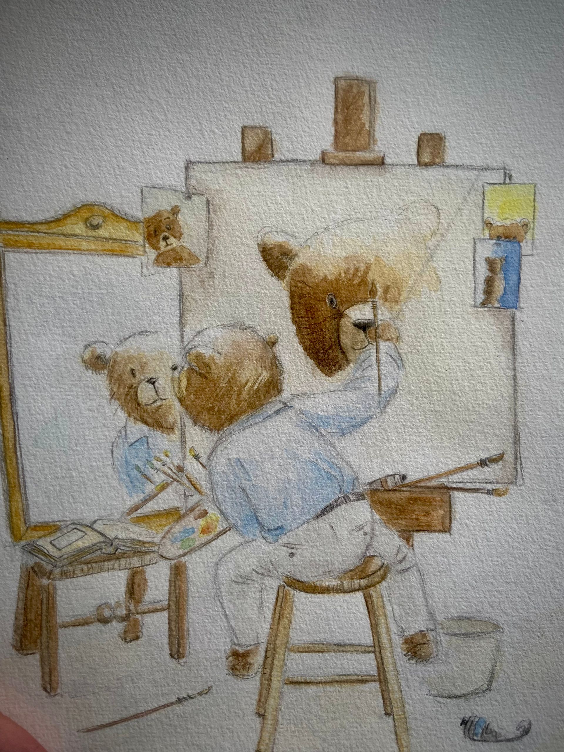 triple autoportrait nounours
