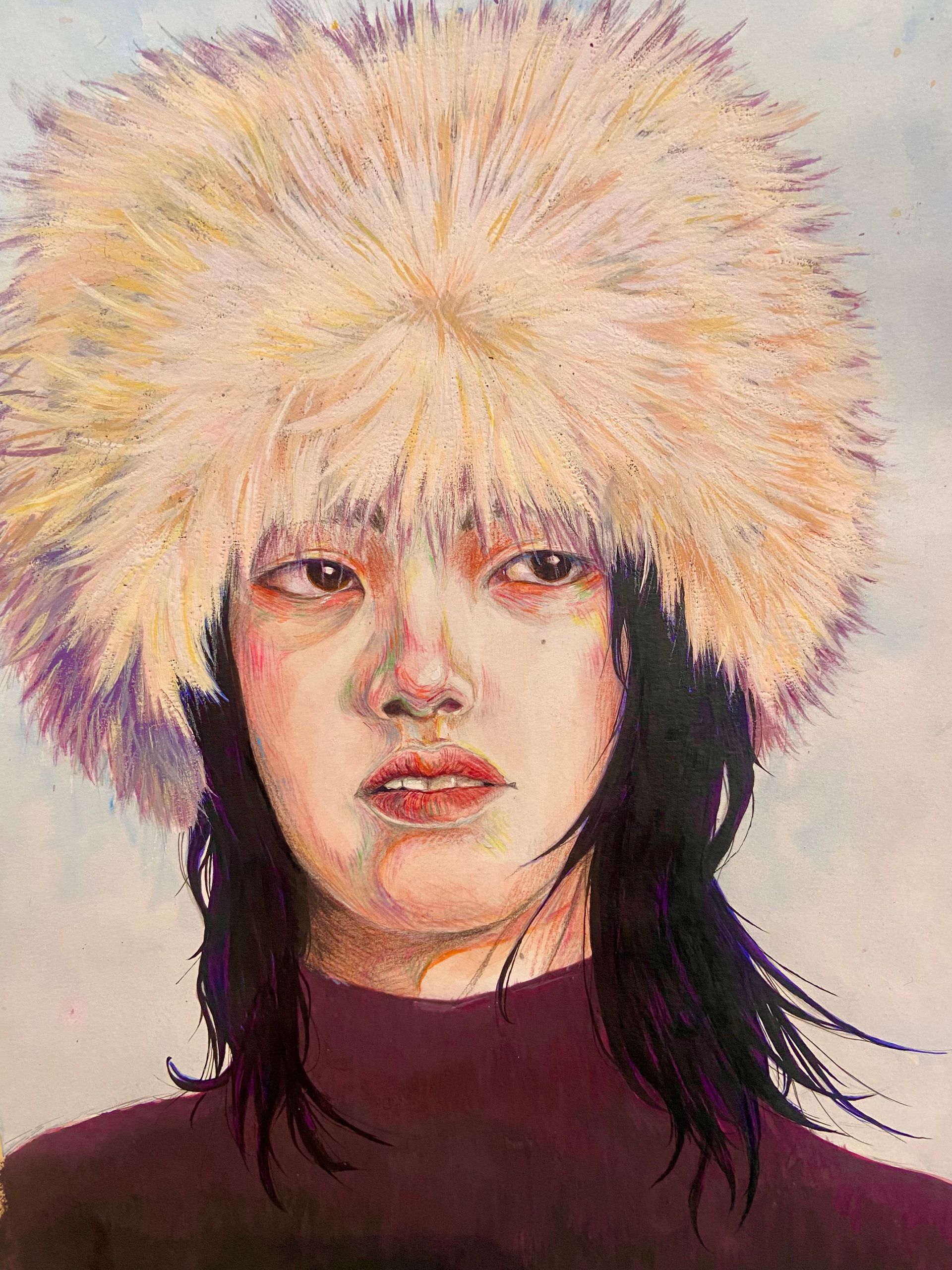 acrylique portrait eme toque blanche