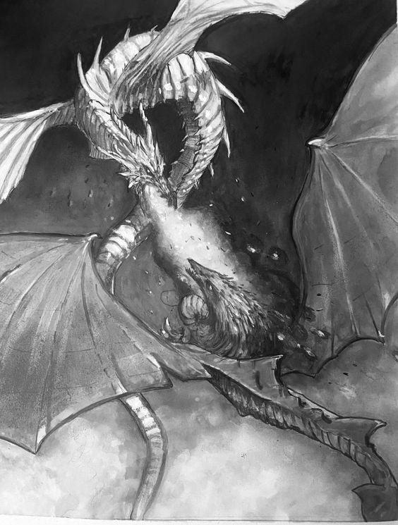 Une aquarelle d'un dragon