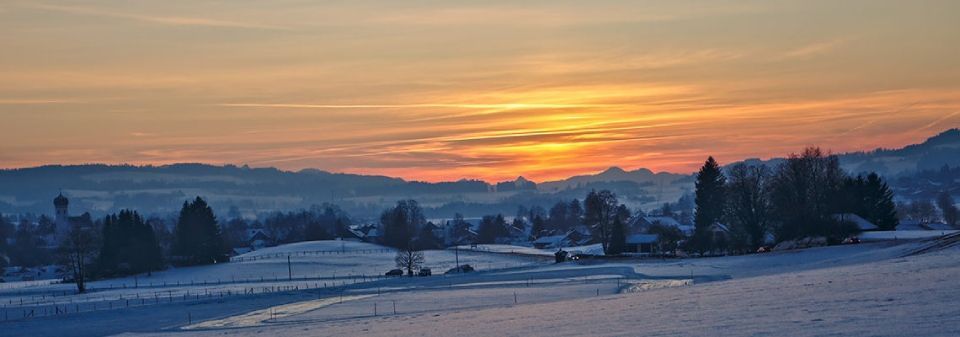 Landschaft in Bayern im Winter
