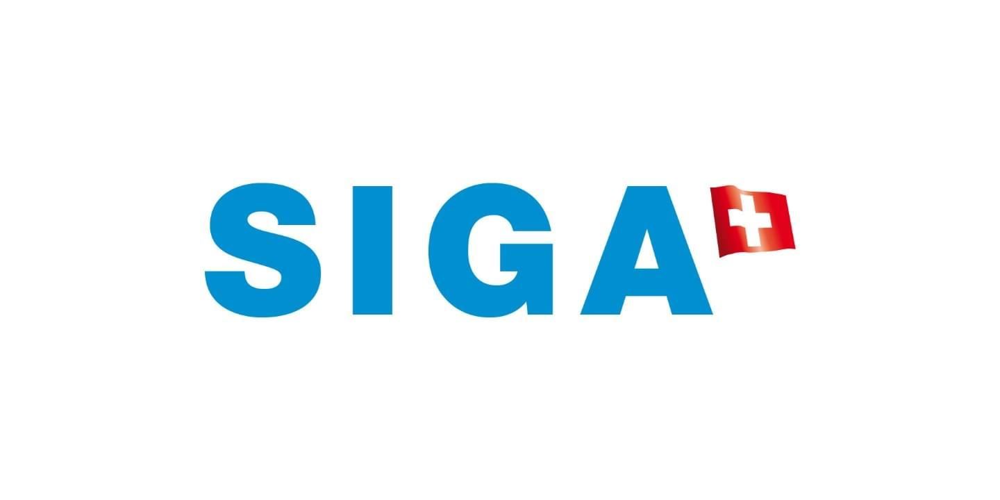 Le logo de siga est bleu et rouge avec un drapeau suisse.