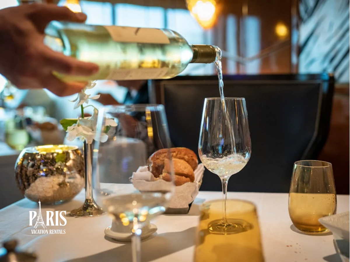 Pouring Wine in a Parisian wine bar paris