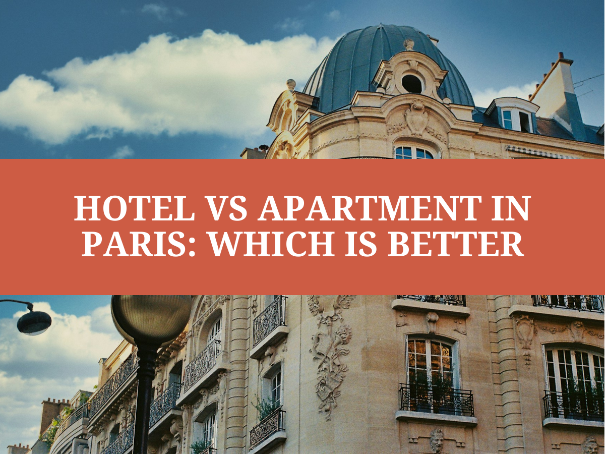 Apartment in Paris with text overlay 