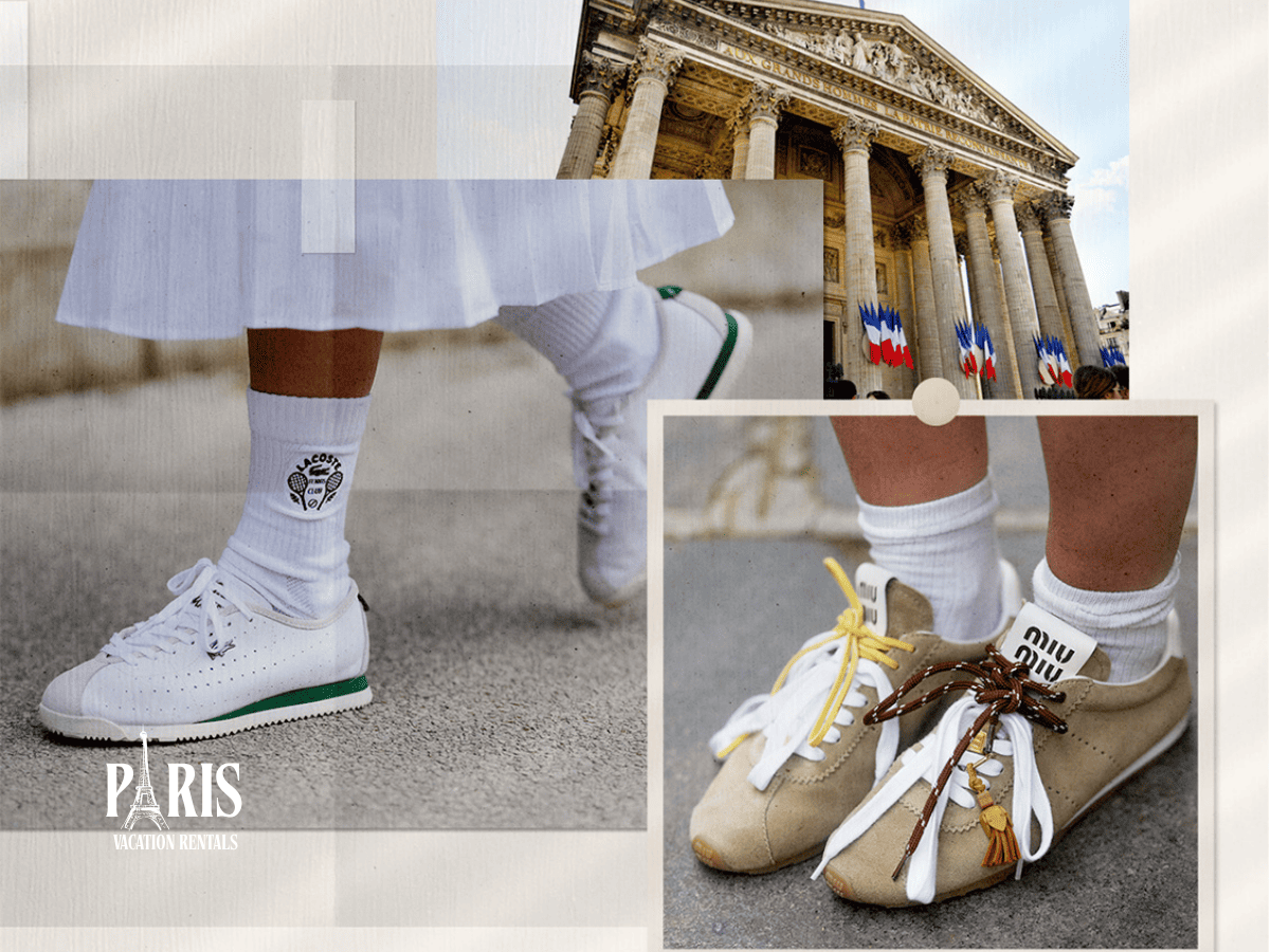French women wear sneakers with dresses