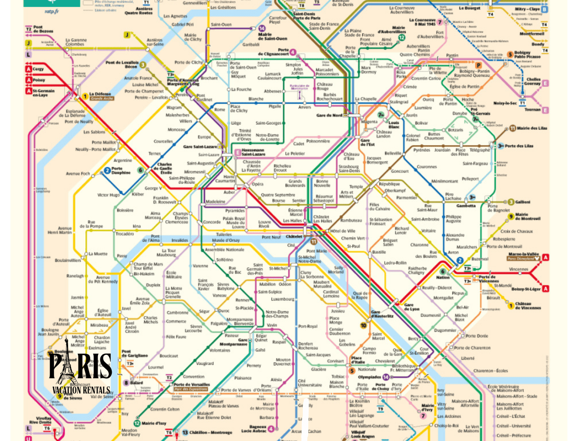 Map metro Paris