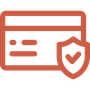 Credit card icon with shield and checkmark, indicating secure payments.