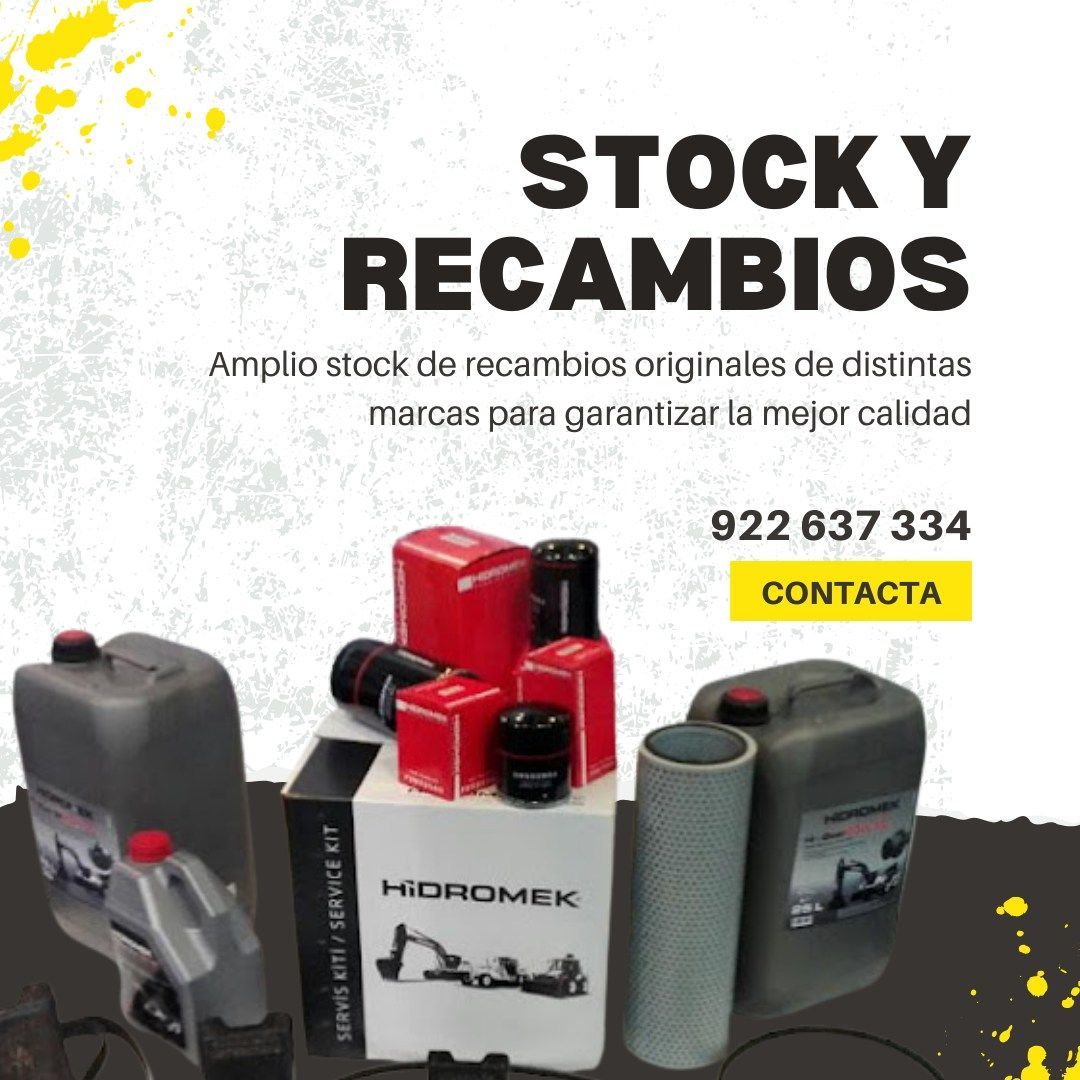 Stock y recambios de filtros y lubricantes para vehículos, con logo y teléfono de contacto.