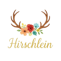 Hirschlein – Ferienwohnung mit Charme und Waldblick Logo Hirschlein – Hirschgeweih mit Blumen, Symbol für die Ferienwohnung Hirschlein in Baiersbronn am Waldrand
