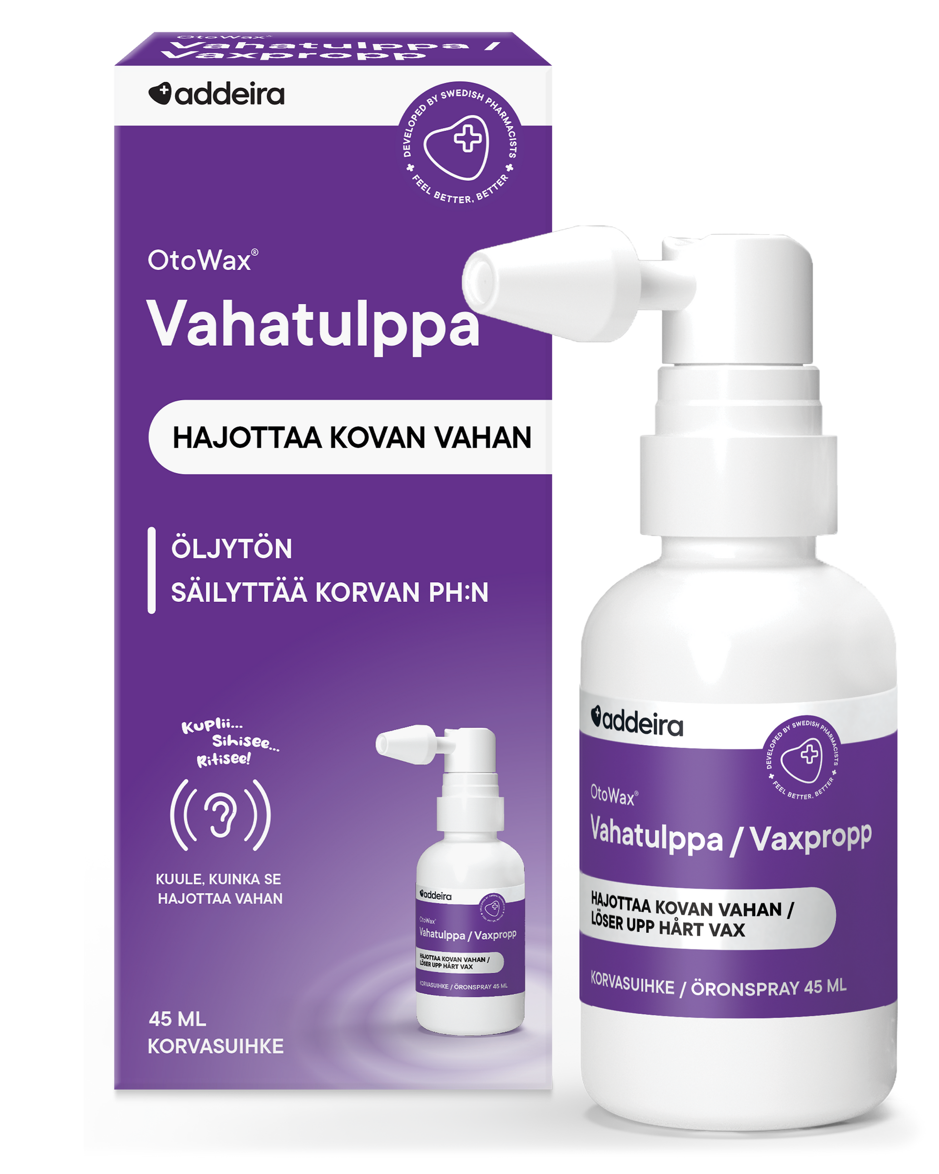 OtoDry 30 ml tai OtoWax 45ml korvasuihke