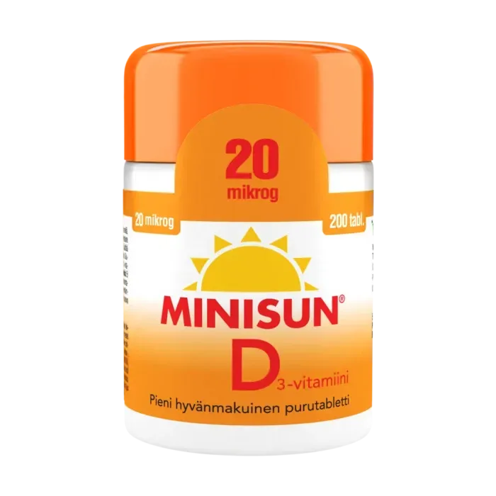 Minisun D -vitamiini 20µg 200 tabl.