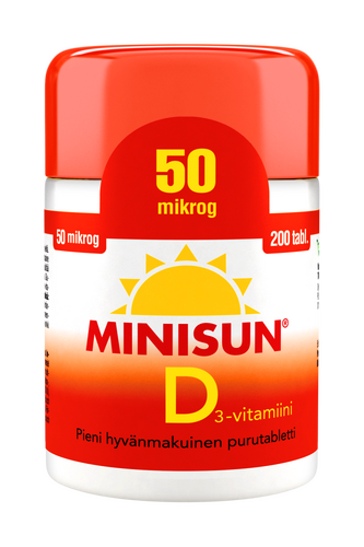Minisun D-vitamiini 50µg  200 tabl.