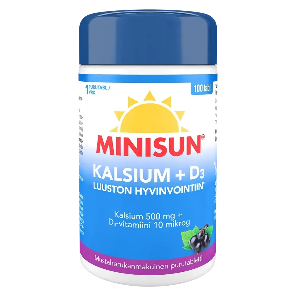 Minisun kalsium + D-vitamiini 10 mikrog. 100 tabl.
