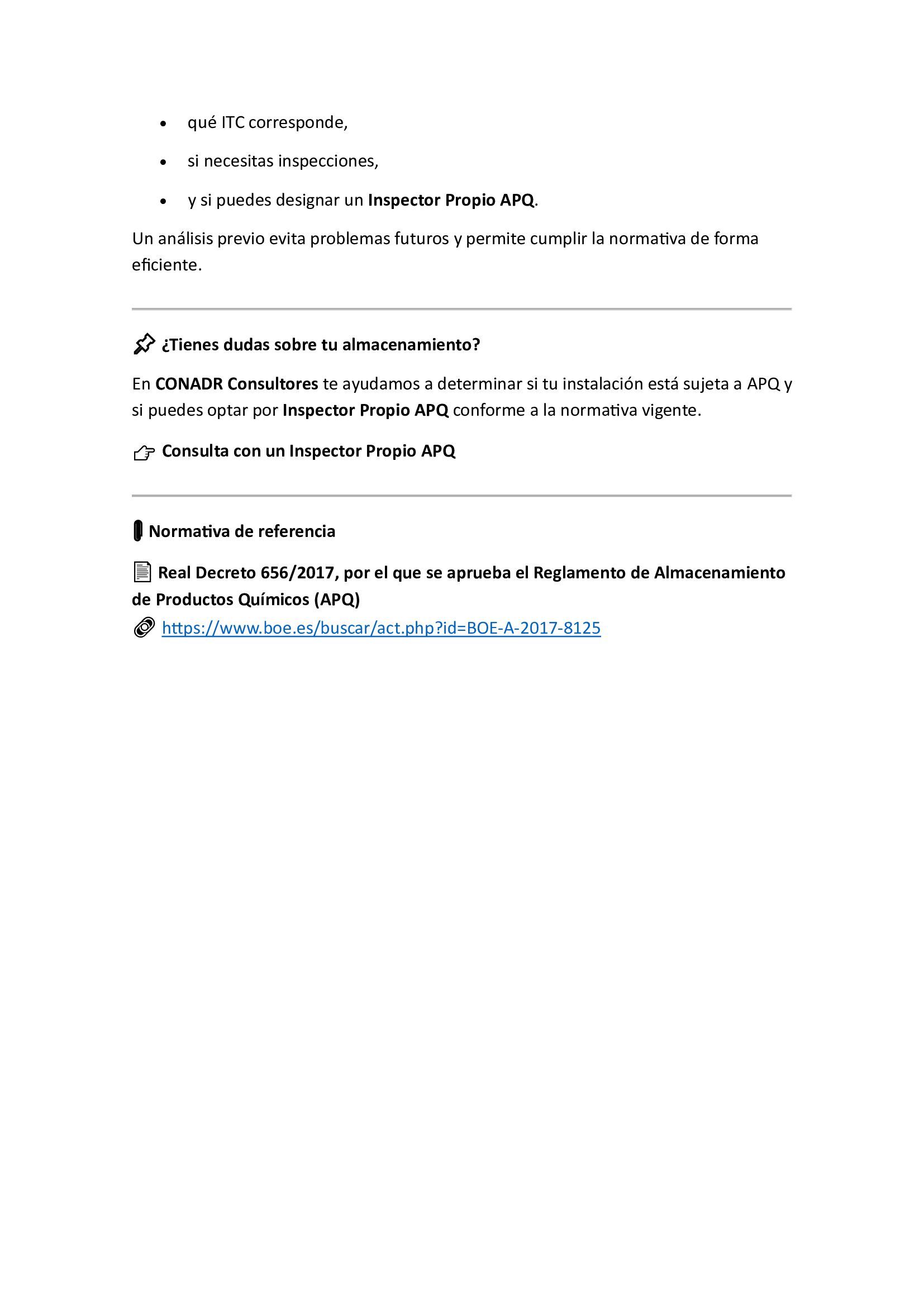 Texto sobre fondo blanco con lista numerada de detalles del sitio web y URL.