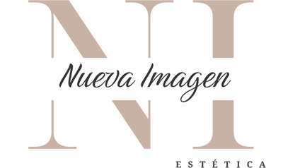 Logotipo de “Nueva Imagen Estética” en beige y negro con las letras N e I estilizadas y superpuestas.