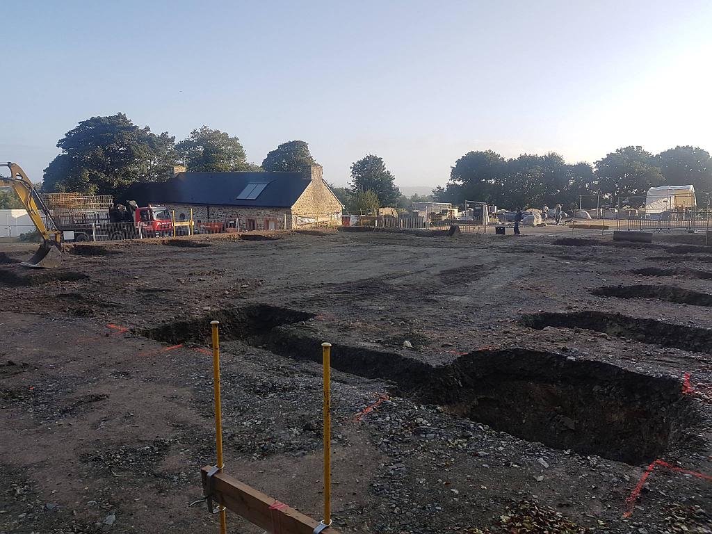 Fondations du bâtiment à construire