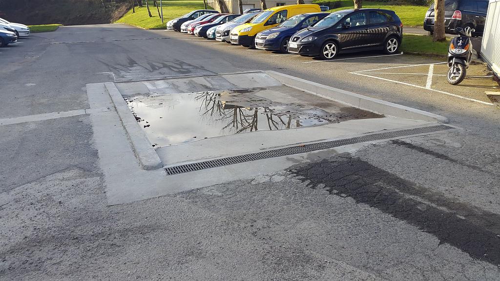 Construction d'un équipement dans un parking