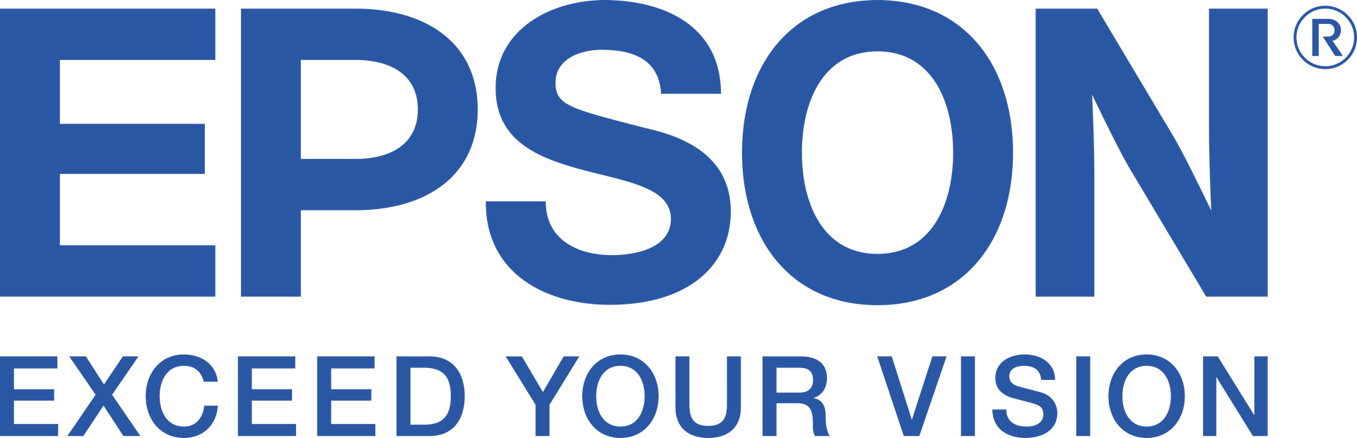 El logotipo de Epson es azul y blanco y dice