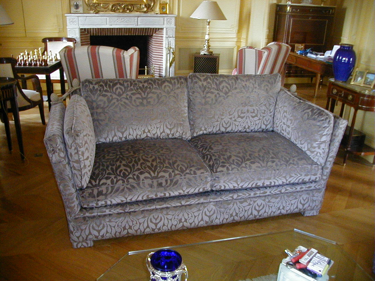 Canapé gris velours