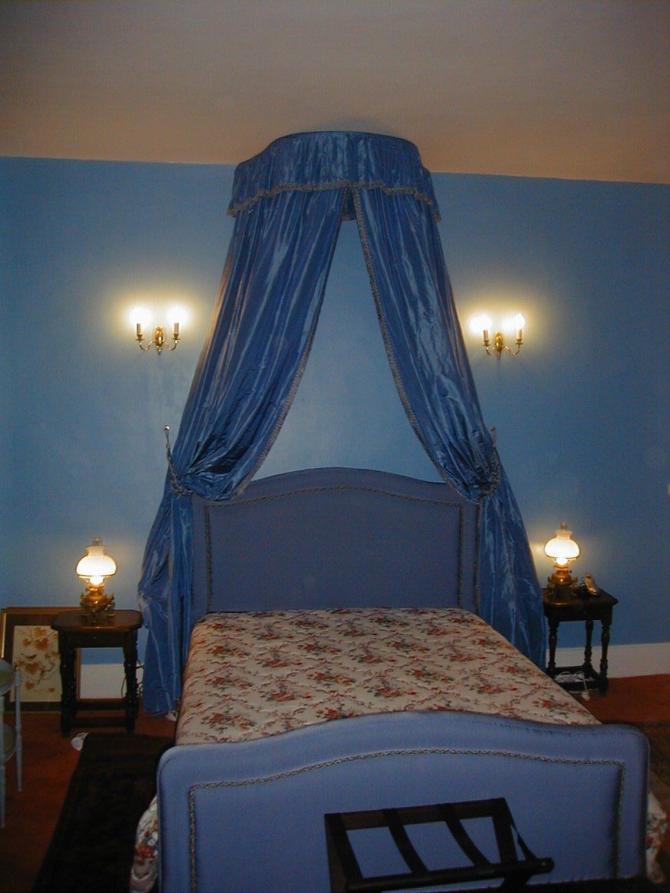 Décor de lit bleu