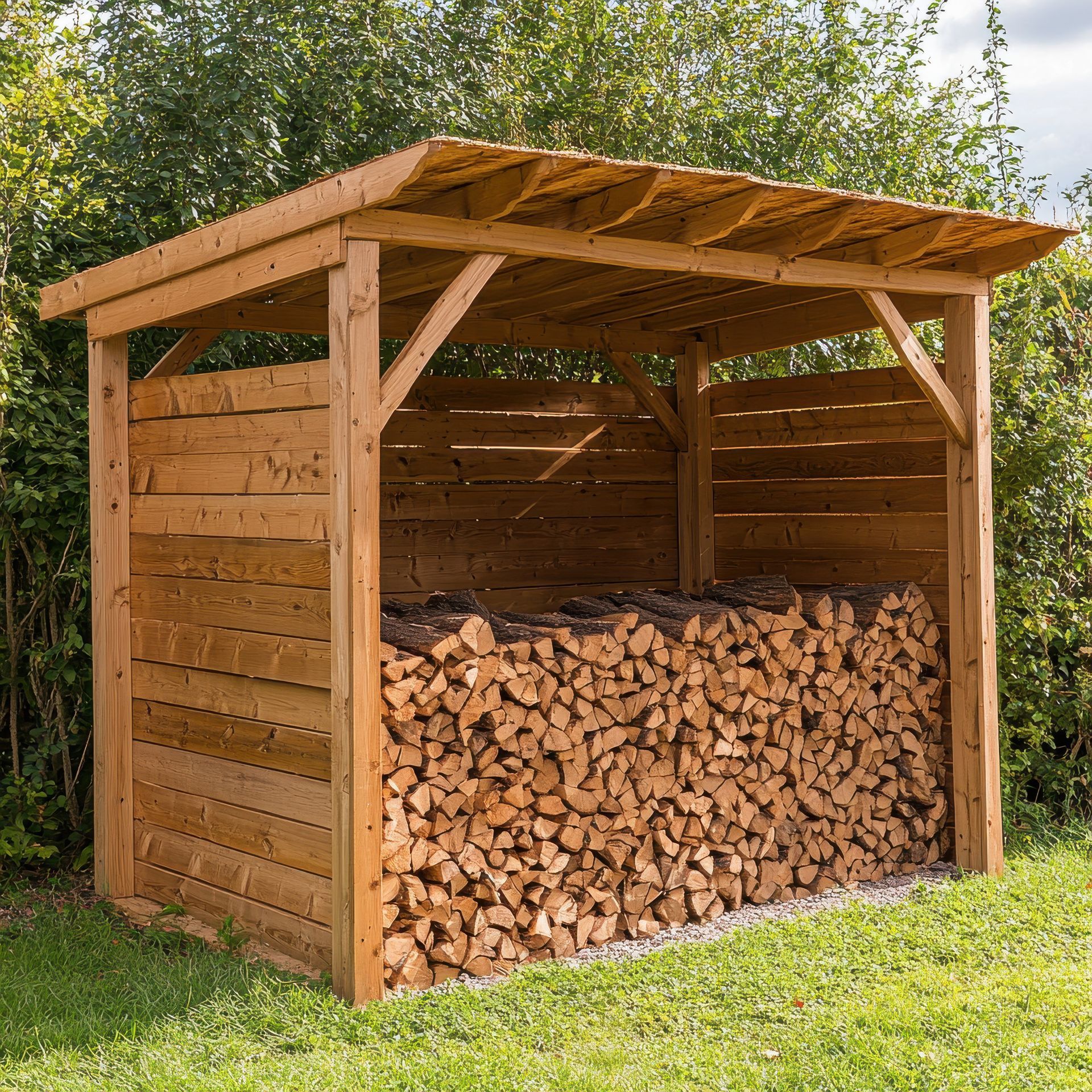 Abri pour du stockage de bois