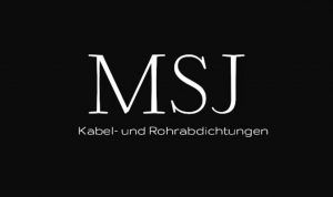 Ein schwarz-weißes Logo für ein Unternehmen namens msj
