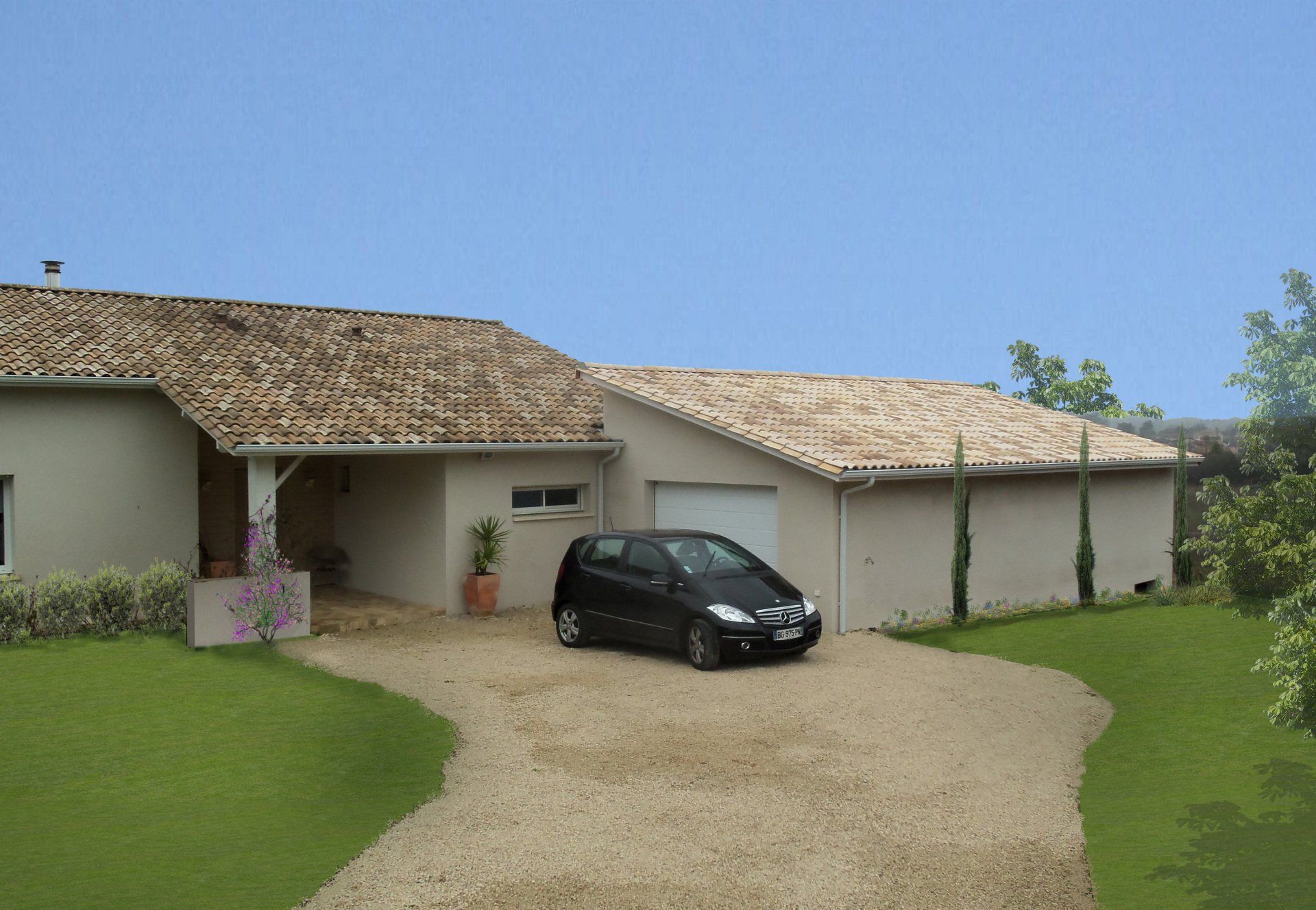 Après les travaux d'agrandissement de maison pour avoir un garage